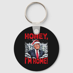 Chaveiro Divertido Trump Xmas Querida Estou Em Casa Donald