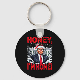 Chaveiro Divertido Trump Xmas Querida Estou em Casa Donald