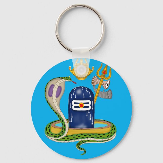 Chaveiro Divine Shivlingam Keychain – Sacred Mahadev Symbol (Frente)