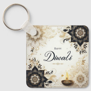 Chaveiro Diwali com Elegant Floral & Diya