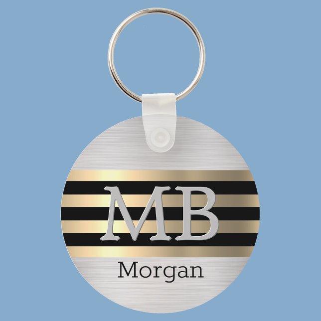 Chaveiro DIY Monogram & Name, Yel Gold Brushed Steel Black (Criador carregado)