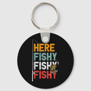 Chaveiro Dizendo engraçado de pesca Gráfico vintage aqui pe