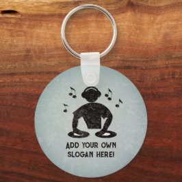 Chaveiro DJ - Disk Jockey - Cara de som com seu texto perso