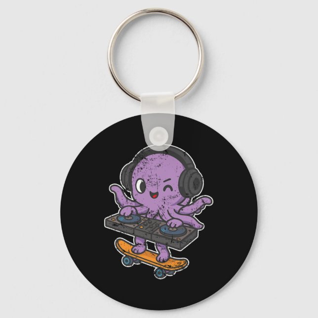 Chaveiro Dj Polvo Skate Cartoon Retro  (Frente)