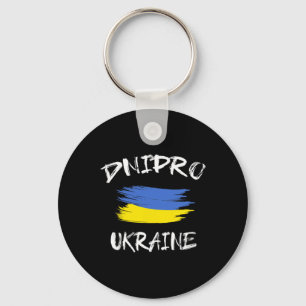 Chaveiro Dnipro Ucrânia Lembrança Bandeira do País Ucranian