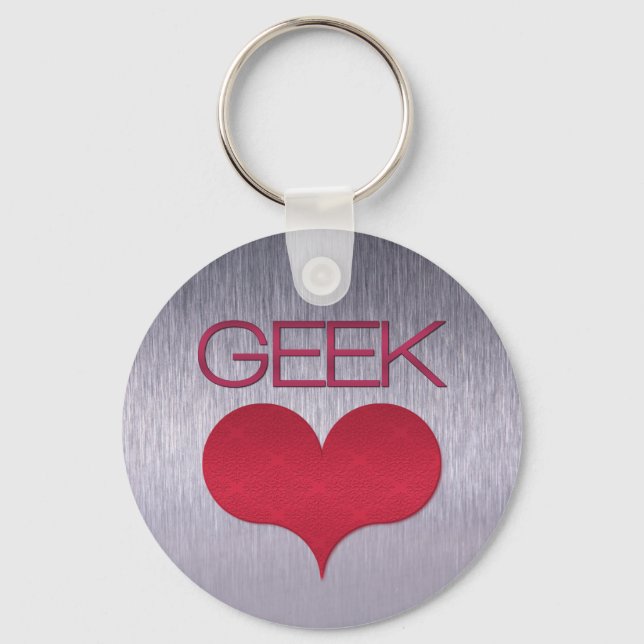 Chaveiro do Amor ao geek (Coração), Rosa Escuro (Frente)