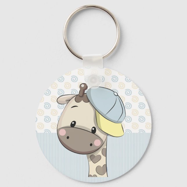 Chaveiro do Baby Boy Giraffe de Cartoon Personaliz (Frente)