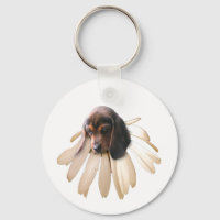 Chaveiro do Beagle (Flor Branca)