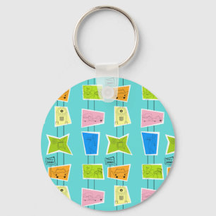 Chaveiro do Botão Atômico Retro Kitsch