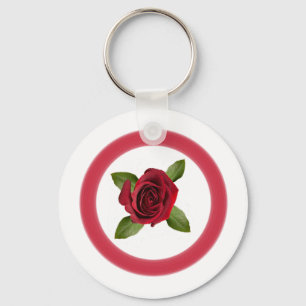 Chaveiro do botão da rosa vermelha