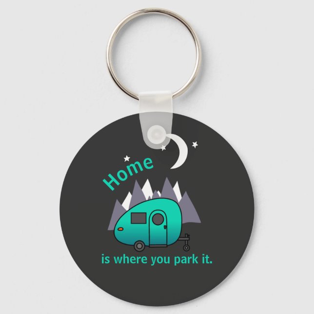 Chaveiro do Botão do Teardrop do Teardrop Azul Tea (Frente)