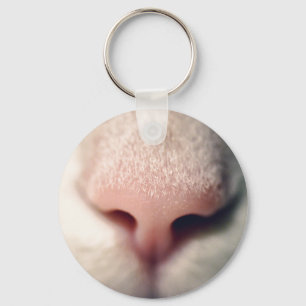Chaveiro do Botão Gatinho Branco Silky