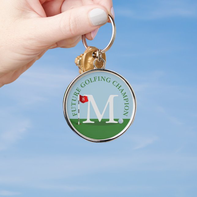 Chaveiro do campeão de golfe do futuro do golfe pe (Add the initial of your future golfing champion to this lovely premium keychain)