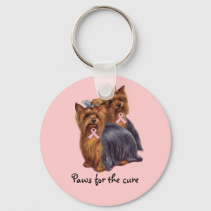 Chaveiro do cancro da mama do yorkshire terrier