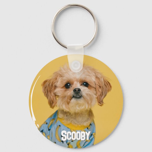 Chaveiro do Cão de Foto Pet Personalizado (Frente)
