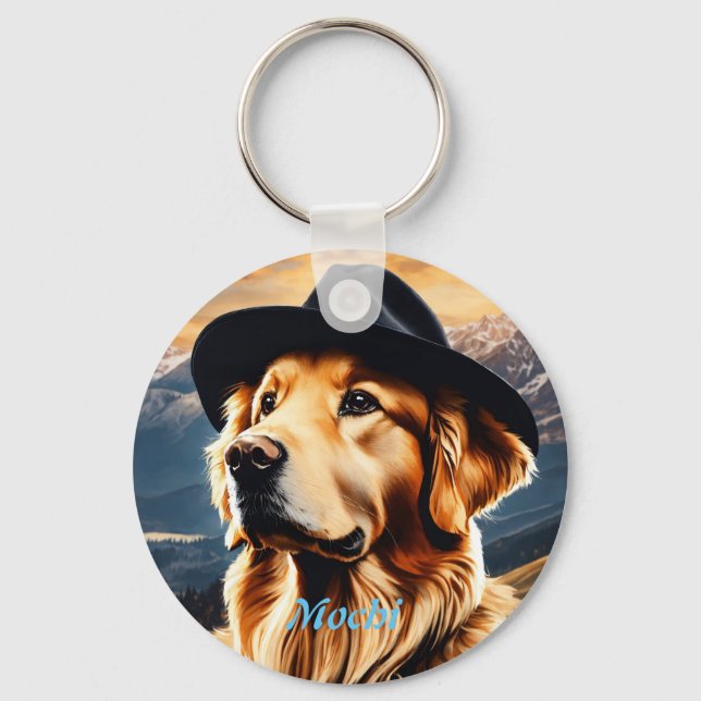 Chaveiro do Cão de Foto Pet Personalizado (Frente)