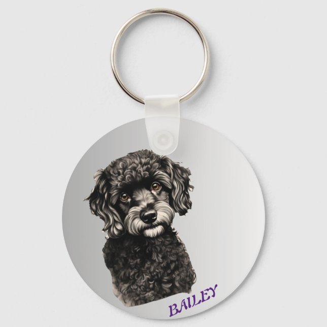 Chaveiro do Cão de Foto Pet Personalizado (Frente)