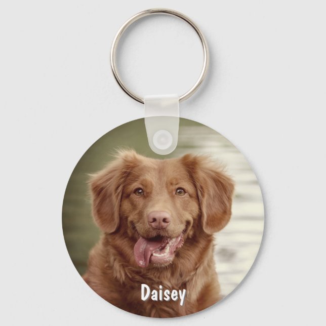 Chaveiro do Cão de Foto Pet Personalizado (Frente)