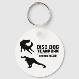 Chaveiro do cão do disco de border collie dos
