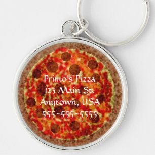 Chaveiro do carro de entrega da pizaria da pizza