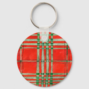 CHAVEIRO do Círculo de Alumínio SCOTT TARTAN RED
