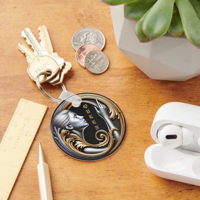 Chaveiro do Círculo Metálico da Rainha Art - Elega (Mesa)