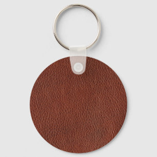 Chaveiro do Círculo Metálico de Couro