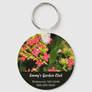 Chaveiro do clube de jardim, flores de jardim verm