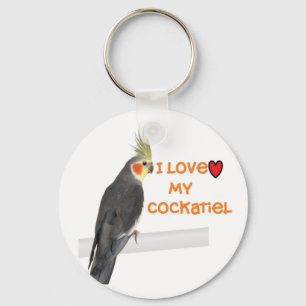 Chaveiro do Cockatiel "eu amo meu cockatiel "