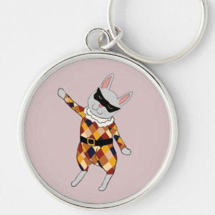 Chaveiro do coelho do Harlequin da dança