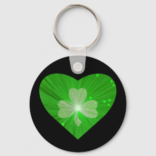 Chaveiro do Coração de Shamrock preto