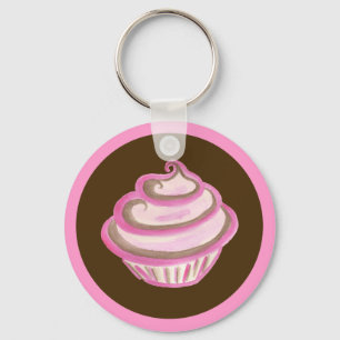 Chaveiro do Cupcake de espiral rosa