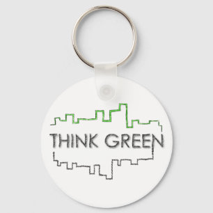 Chaveiro do design da skyline da cidade do pense