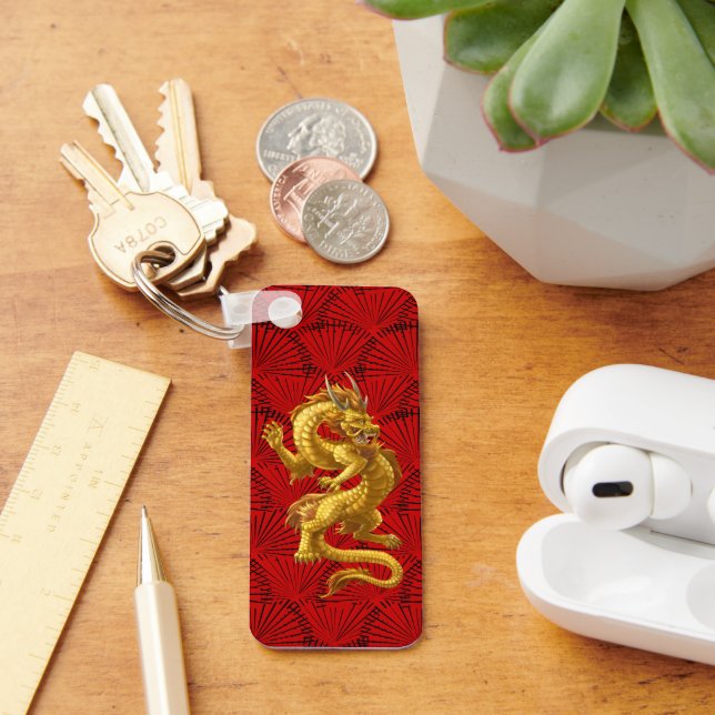 Chaveiro do Dragão Dourado chinês (Mesa)