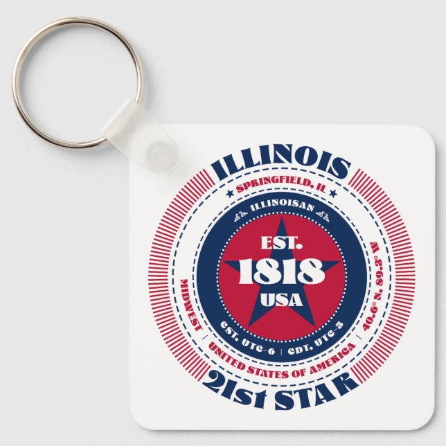 Chaveiro do Estado de Illinois (Frente)
