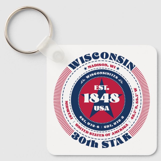 Chaveiro do Estado de Wisconsin (Frente)