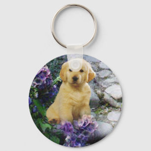 Chaveiro do Hydrangea do golden retriever
