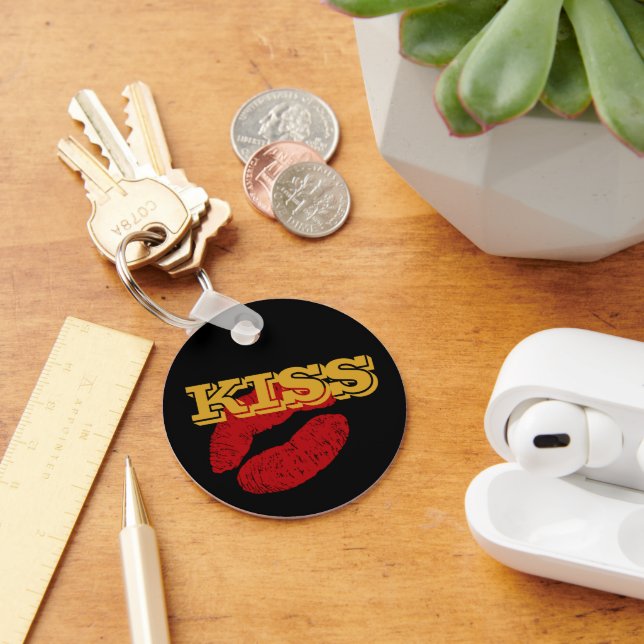 Chaveiro do KISS, Lábios Vermelhos - Personalizado (Mesa)
