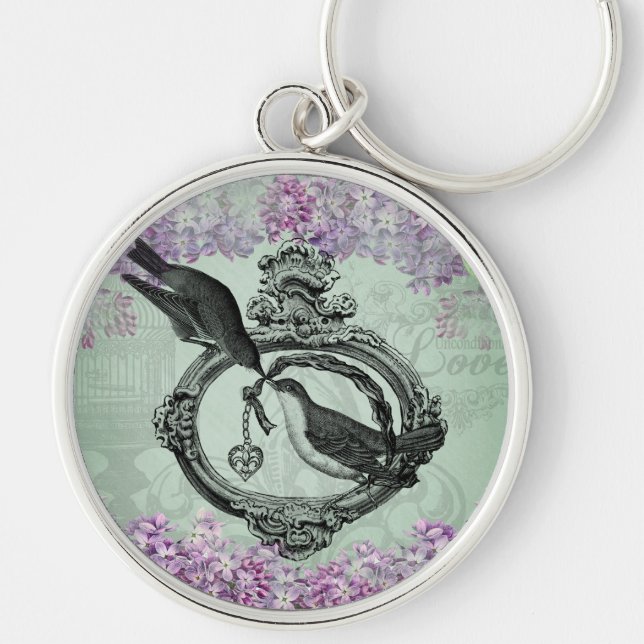 Chaveiro do Locket dos Lilacs do vintage (Frente)