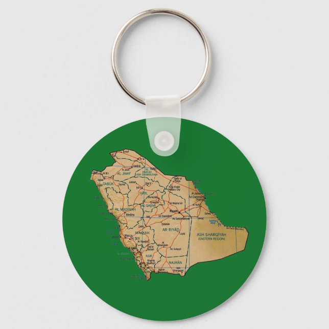 Chaveiro do Mapa da Arábia Saudita (Frente)