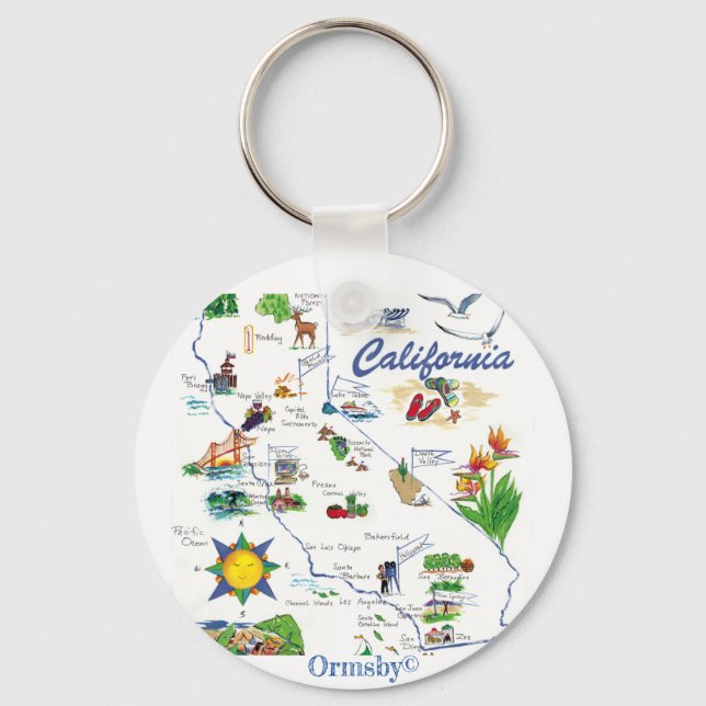Chaveiro do Mapa da Califórnia (Frente)