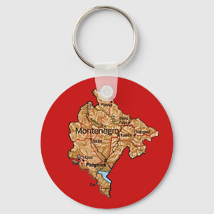 Chaveiro do mapa de Montenegro