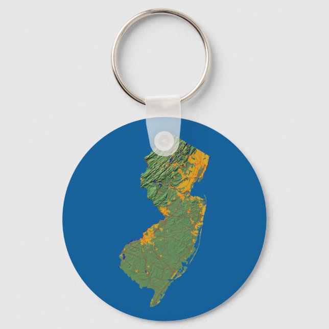 Chaveiro do Mapa de Nova Jersey (Frente)