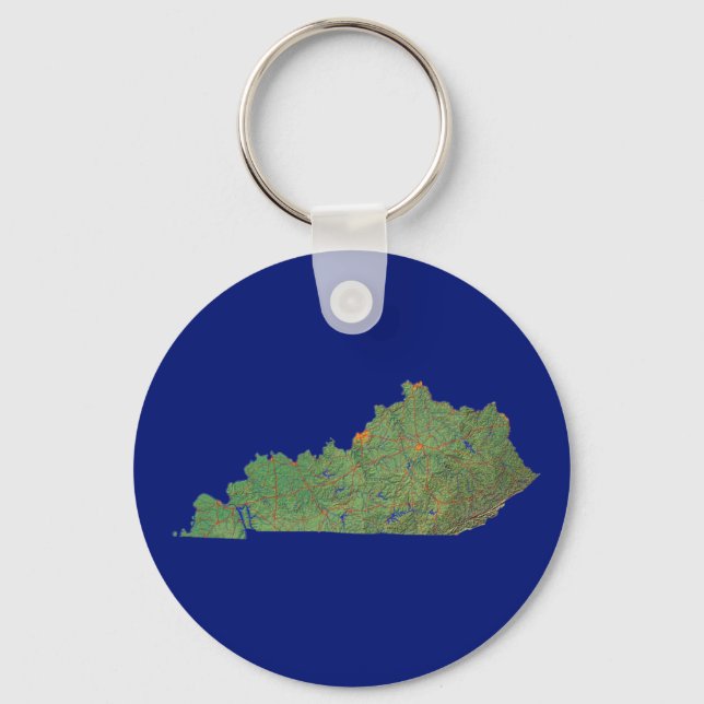 Chaveiro do Mapa do Kentucky (Frente)