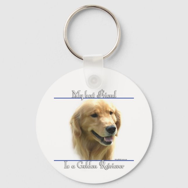 Chaveiro do Melhor Amigo do Retriever do ouro (Frente)