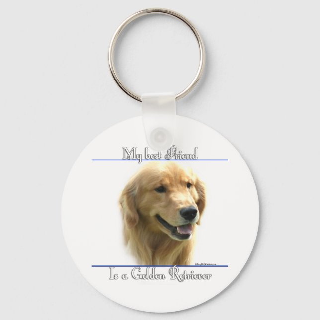 Chaveiro do Melhor Amigo do Retriever do ouro (Frente)