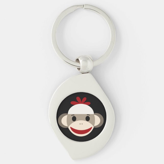 Chaveiro do metal do redemoinho do macaco da peúga (Frente)