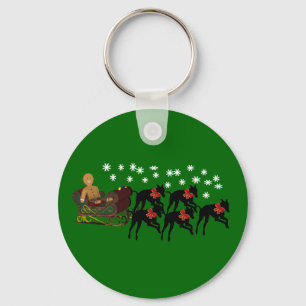 Chaveiro do Natal Greyhounds Sleigh Holiday