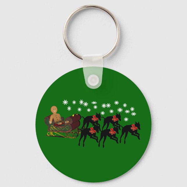 Chaveiro do Natal Greyhounds Sleigh Holiday (Frente)