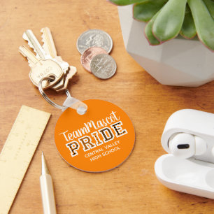 Chaveiro do Orgulho Escolar Laranja Mascot